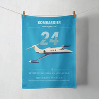 Thumbnail for Bombardier Learjet 24 design on turquoise towel