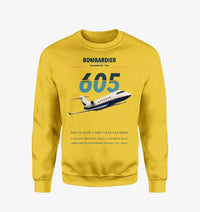Thumbnail for Bombardier Challenger 605 design on yellow sweatshirt