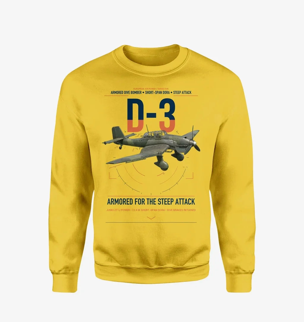 Junkers Ju 87D-3 design on yellow sweatshirt