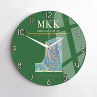 Thumbnail for Molokai Airport (MKK) design on green no frame wall clock