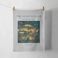 Thumbnail for VINTAGE G4049 - The Night Hangar - Designed Towels design on lightgray