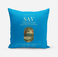 Thumbnail for Savannah-Hilton Head International Airport (SAV) design on turquoise pillow
