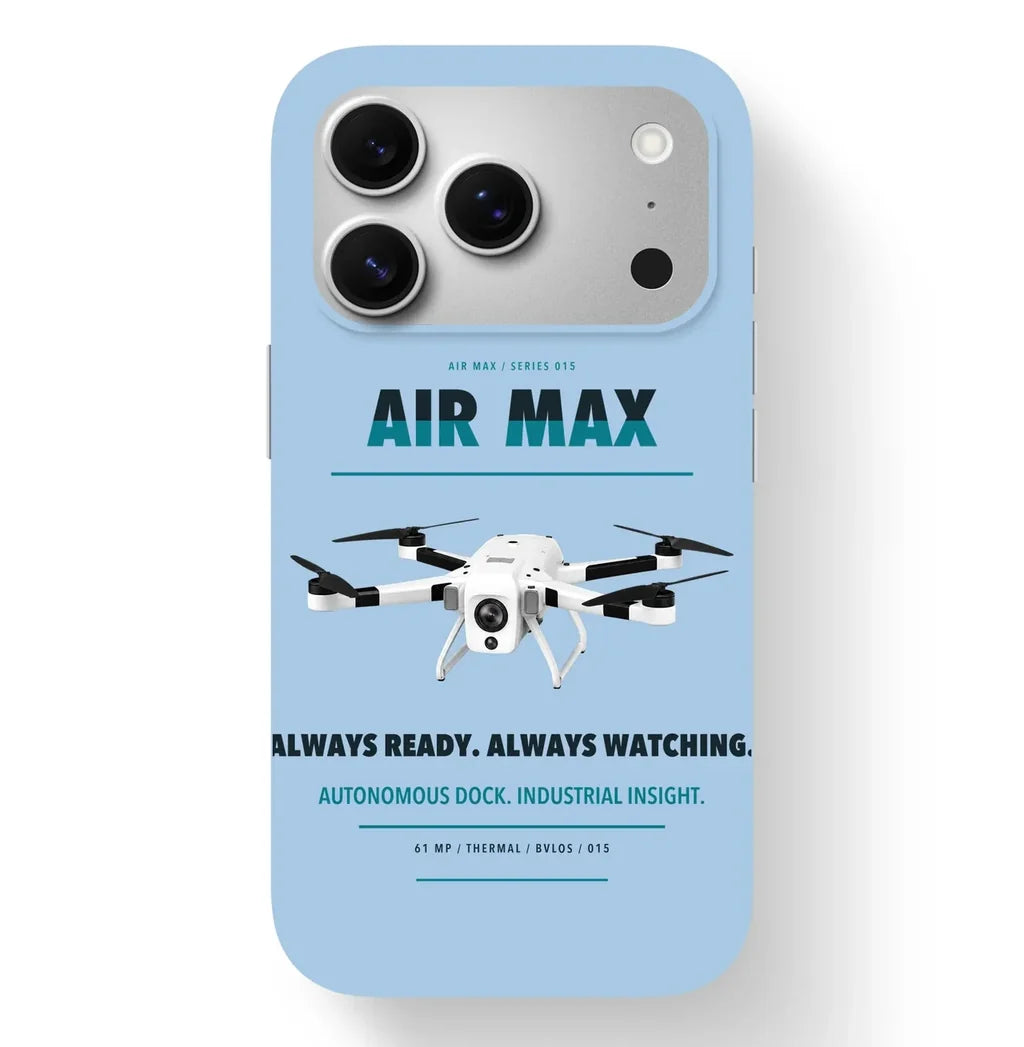 Percepto Air Max Case design on light blue iphone case