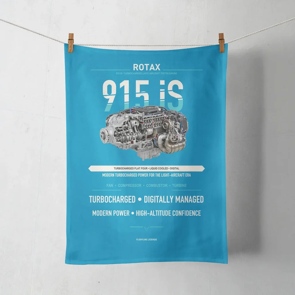 915 iS design on turquoise towel