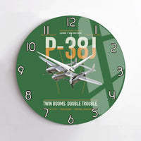 Thumbnail for P-38J Lightning design on green no frame wall clock