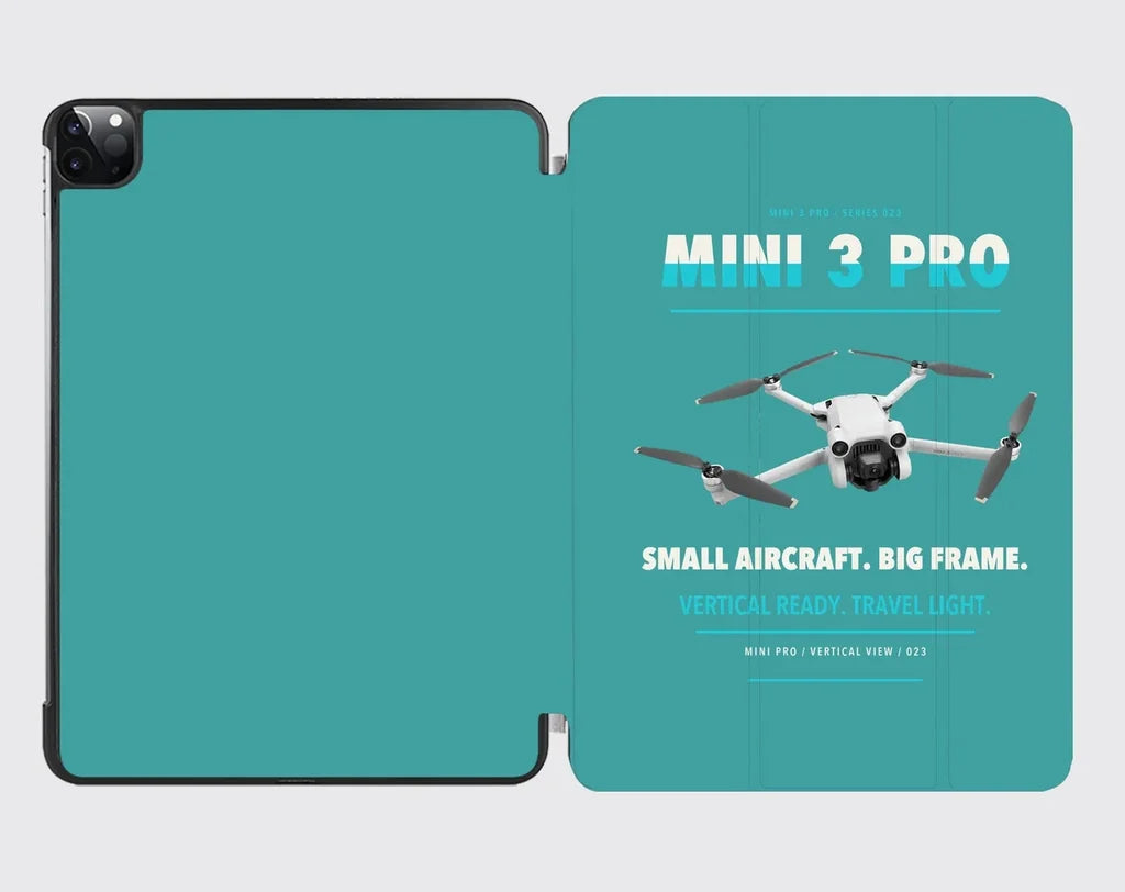 DJI Mini 3 Pro design on turquoise ipad tablet case