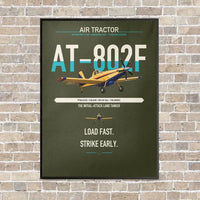 Thumbnail for Air Tractor AT-802F vertical canvas print - framed - green army background