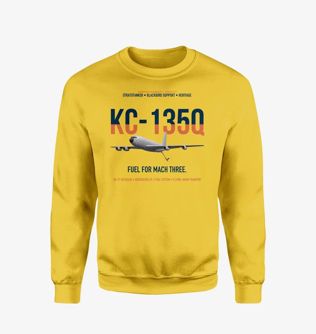 KC-135Q Blackbird Tanker design on yellow sweatshirt