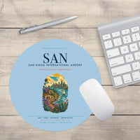 Thumbnail for San Diego International Airport (SAN) design on light blue round mouse pad