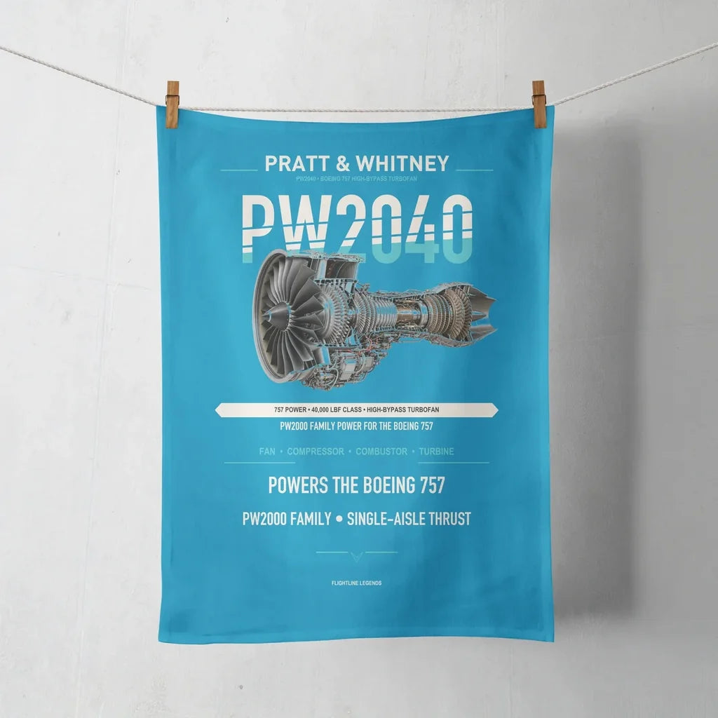 PW2040 design on turquoise towel