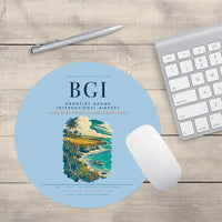 Thumbnail for Grantley Adams International Airport (BGI) design on light blue round mouse pad