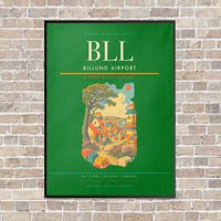 Thumbnail for Billund Airport BLL - Canvas Framed - Green