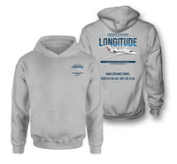 Thumbnail for Cessna Citation Longitude design on light gray double-side hoodie, double-side print