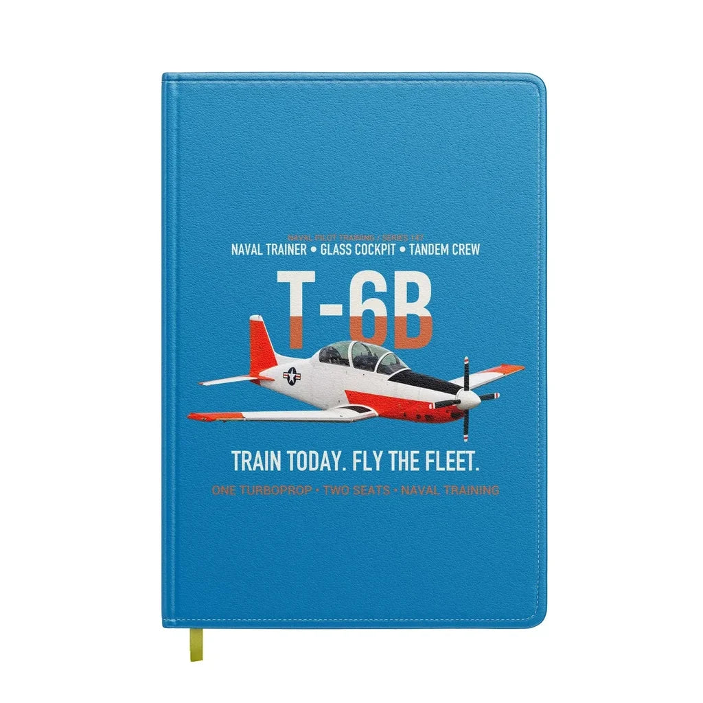 T-6B Texan II Naval Aviator Training design on turquoise notebook