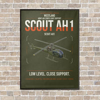 Thumbnail for Westland Scout AH1 vertical canvas print - framed - green army background