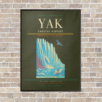 Thumbnail for Yakutat Airport YAK vertical canvas print - framed - green army background