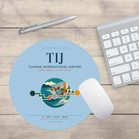 Thumbnail for Tijuana International Airport (TIJ) design on light blue round mouse pad