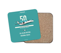 Thumbnail for Fokker 50 design on turquoise 1 piece coaster