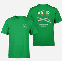 Thumbnail for MQ-1B Predator design on green double-side t-shirt, double-side print