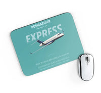 Thumbnail for Bombardier Global Express design on turquoise rectangle mouse pad