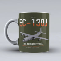 Thumbnail for EC-130J Commando Solo III design on green army ceramic mug, double-side print
