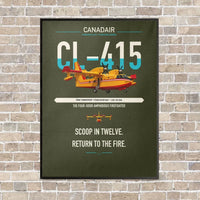 Thumbnail for Canadair CL-415 vertical canvas print - framed - green army background