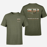 Thumbnail for Savoia-Marchetti SM.79-II Sparviero design on green army t-shirt, double-side print