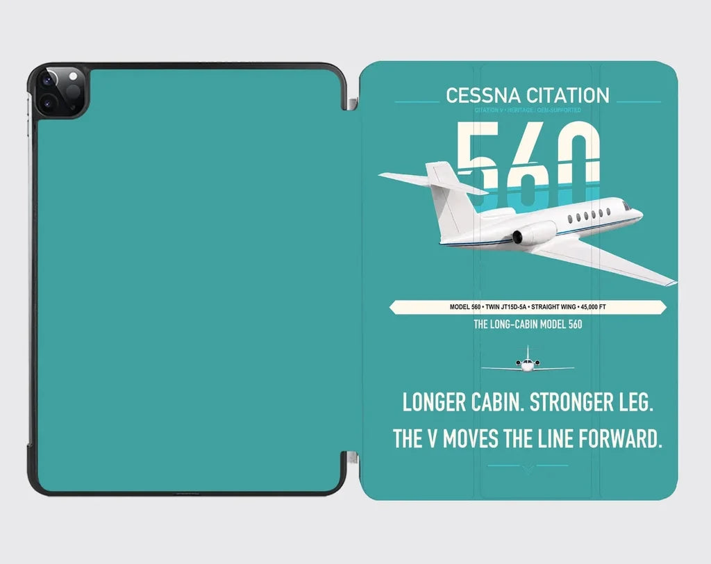 Cessna Citation 560 - Citation V design on turquoise ipad tablet case