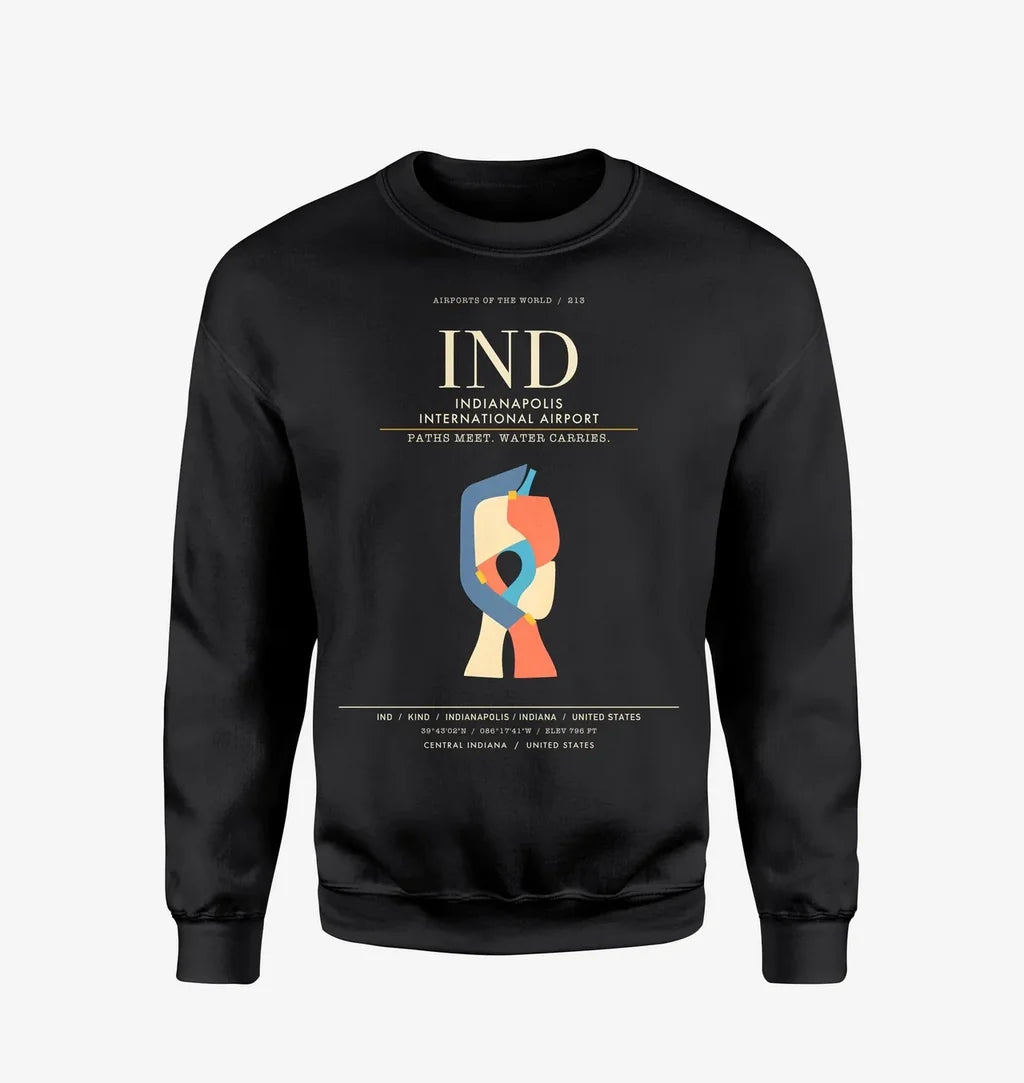 Indianapolis International Airport IND Sweatshirt - Black