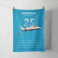Thumbnail for Bombardier Learjet 25 design on turquoise towel