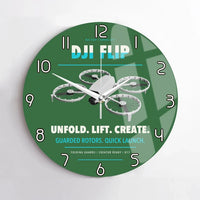 Thumbnail for DJI Flip design on green no frame wall clock
