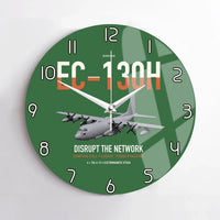 Thumbnail for EC-130H Compass Call design on green no frame wall clock