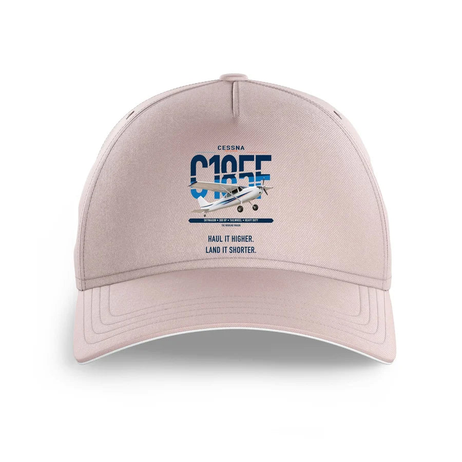 Cessna A185F Skywagon design on pink printed hat