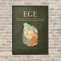 Thumbnail for Eagle County Regional Airport EGE — Vail vertical canvas print - framed - green army background