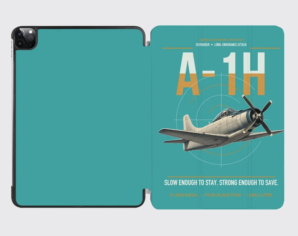 A-1H Skyraider design on turquoise ipad tablet case
