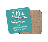 Thumbnail for Cessna Citation CJ3+ design on turquoise 1 piece coaster
