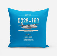 Thumbnail for Dornier D328-100 design on turquoise pillow