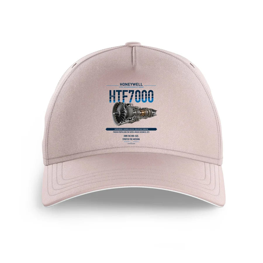 HTF7000 design on pink printed hat