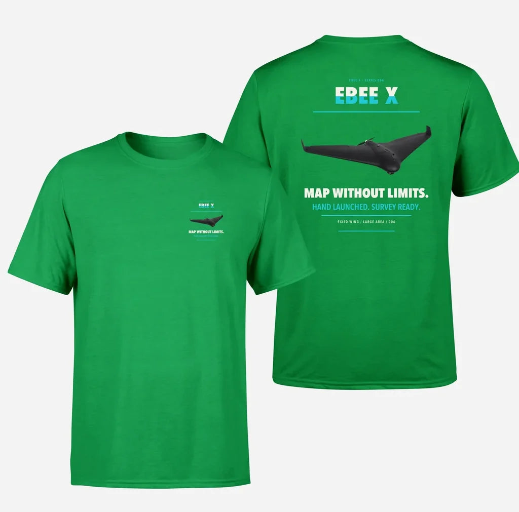 AgEagle eBee X design on green t shirt