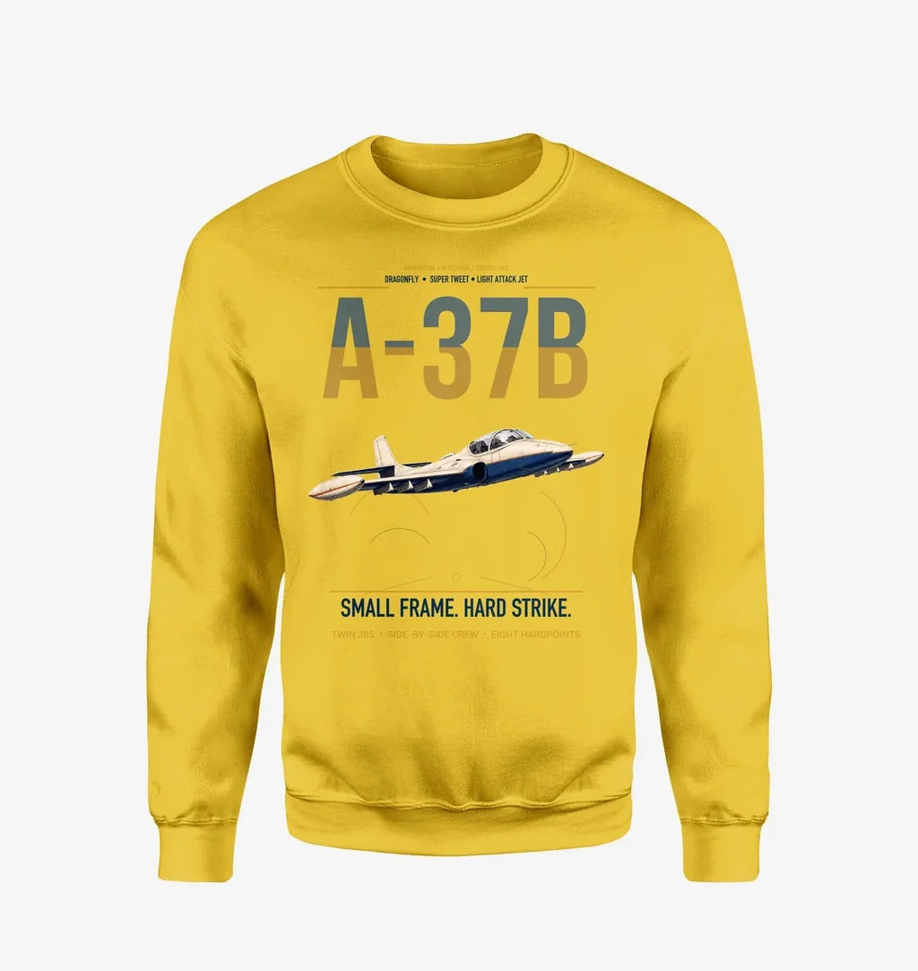 A-37B Dragonfly design on yellow sweatshirt