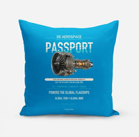Thumbnail for PASSPORT design on turquoise pillow