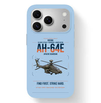 Thumbnail for Boeing AH-64E Apache Guardian design on light blue magsafe iphone case, for iPhone 17 Pro