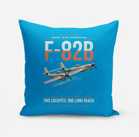 Thumbnail for F-82B Twin Mustang design on turquoise pillow