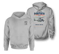 Thumbnail for Airbus Helicopters AS565 MBe Panther design on light gray double-side hoodie, double-side print