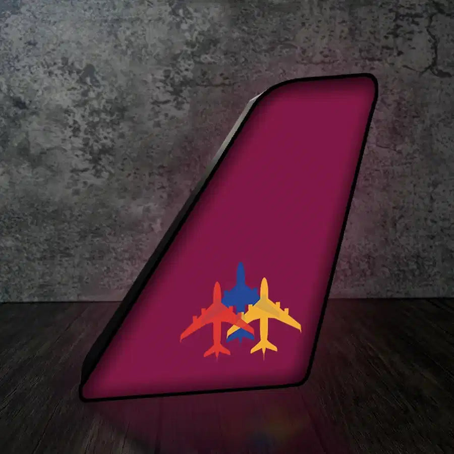 Colourful 3 Airplanes 3D Lamp - view 9