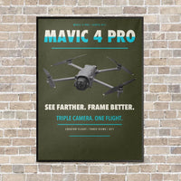 Thumbnail for DJI Mavic 4 Pro vertical canvas print - framed - green army background