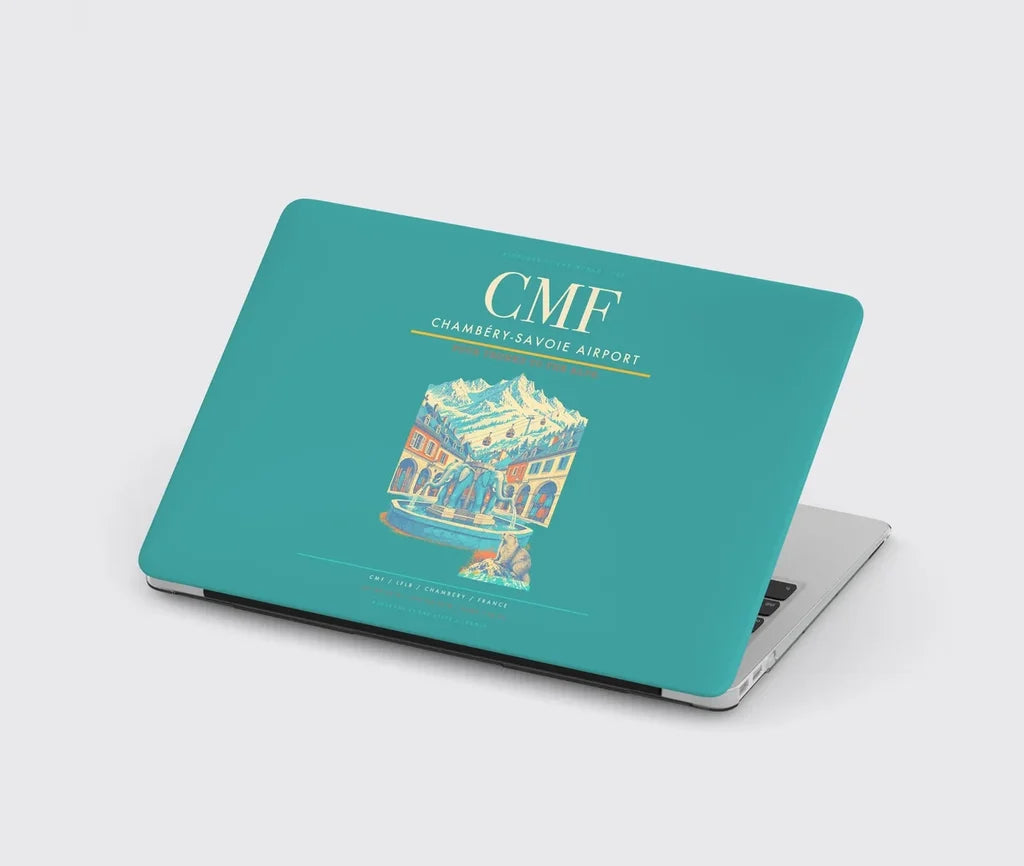 Chambéry-Savoie Airport (CMF) design on turquoise MacBook case