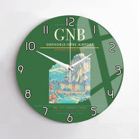 Thumbnail for Grenoble-Isère Airport (GNB) design on green no frame wall clock