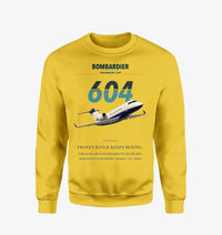 Thumbnail for Bombardier Challenger 604 design on yellow sweatshirt