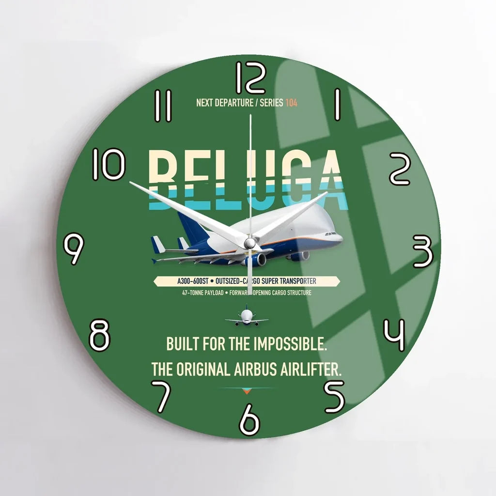 Airbus A300-600ST BelugaST design on green no frame wall clock